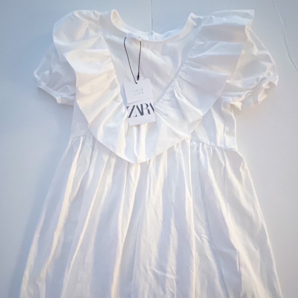 2x30 Zara Girls White Cotton Dress - Picture 5 of 6